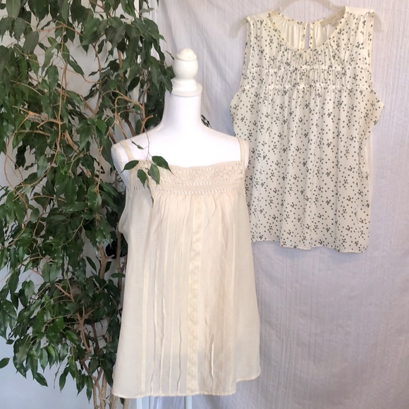 LOFT size XL lot of 2 casual summer tops halter top & layering cami tops - Picture 1 of 16